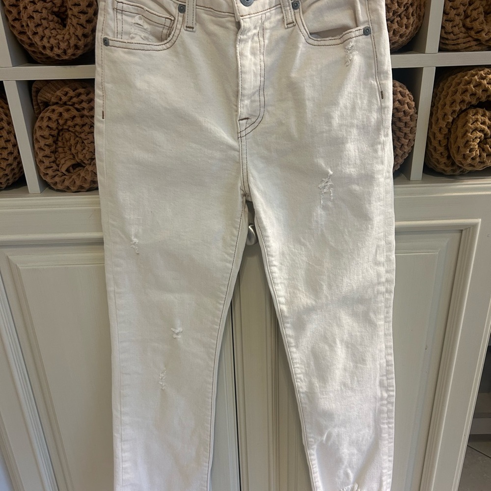 Jonathan Simkhai Cream Straight Leg Jeans - Picture 5 of 6